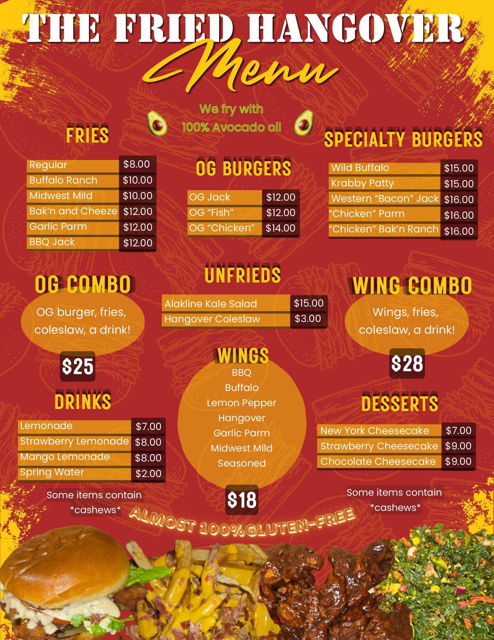 The Fried Hangover full menu