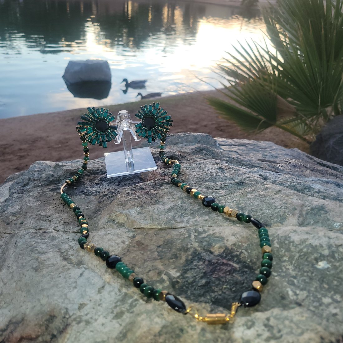 Green Envy — D.A.N.G.L.S handmade crystal eyeart