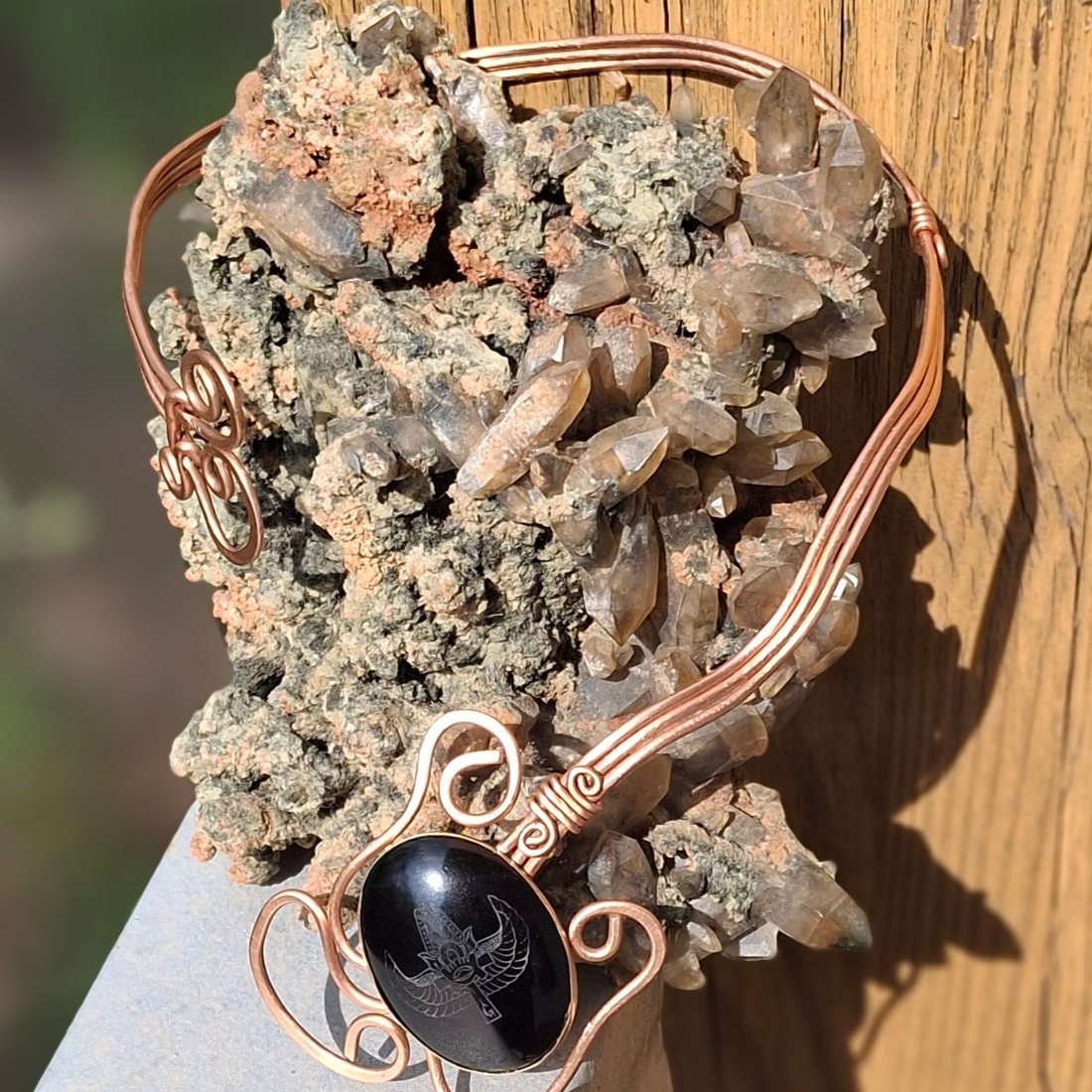 Necklace — SingAni handmade copper and black onyx adornment