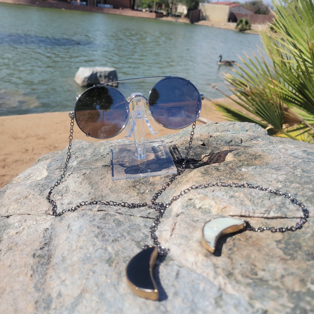 Yin Yang Crescents — D.A.N.G.L.S handmade crystal eyeart